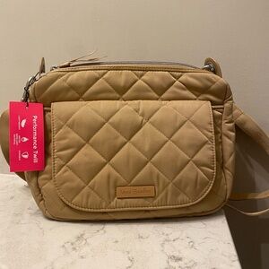 Vera Bradley Camel Quilted Crossbody Bag